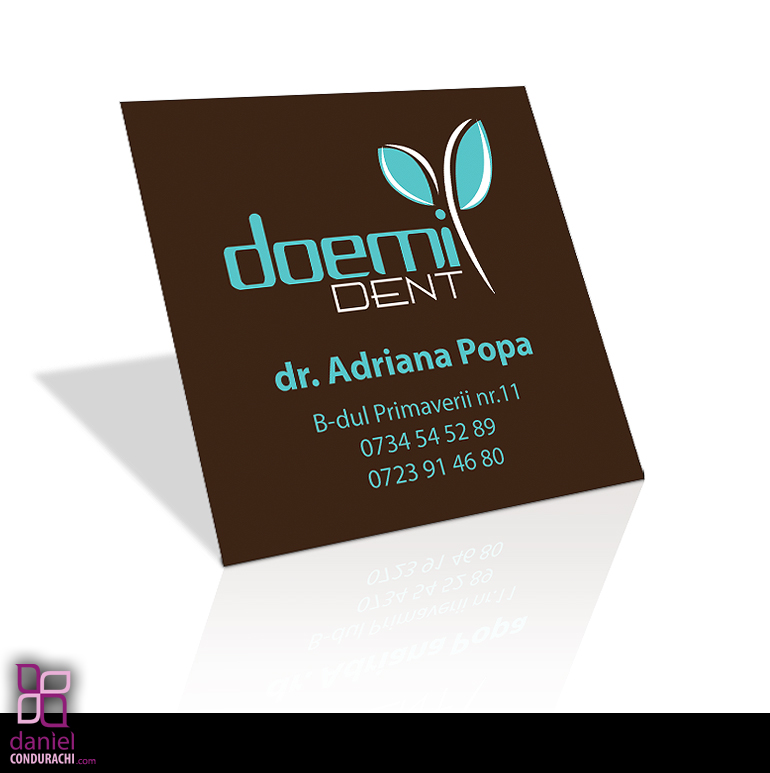 daniel-mihai-condurachi-business-card-design-iasi-romania-design-carte-de-vizita-identitate-vizuala-romania-dr-adriana-popa-doemi-dent-business-card-front